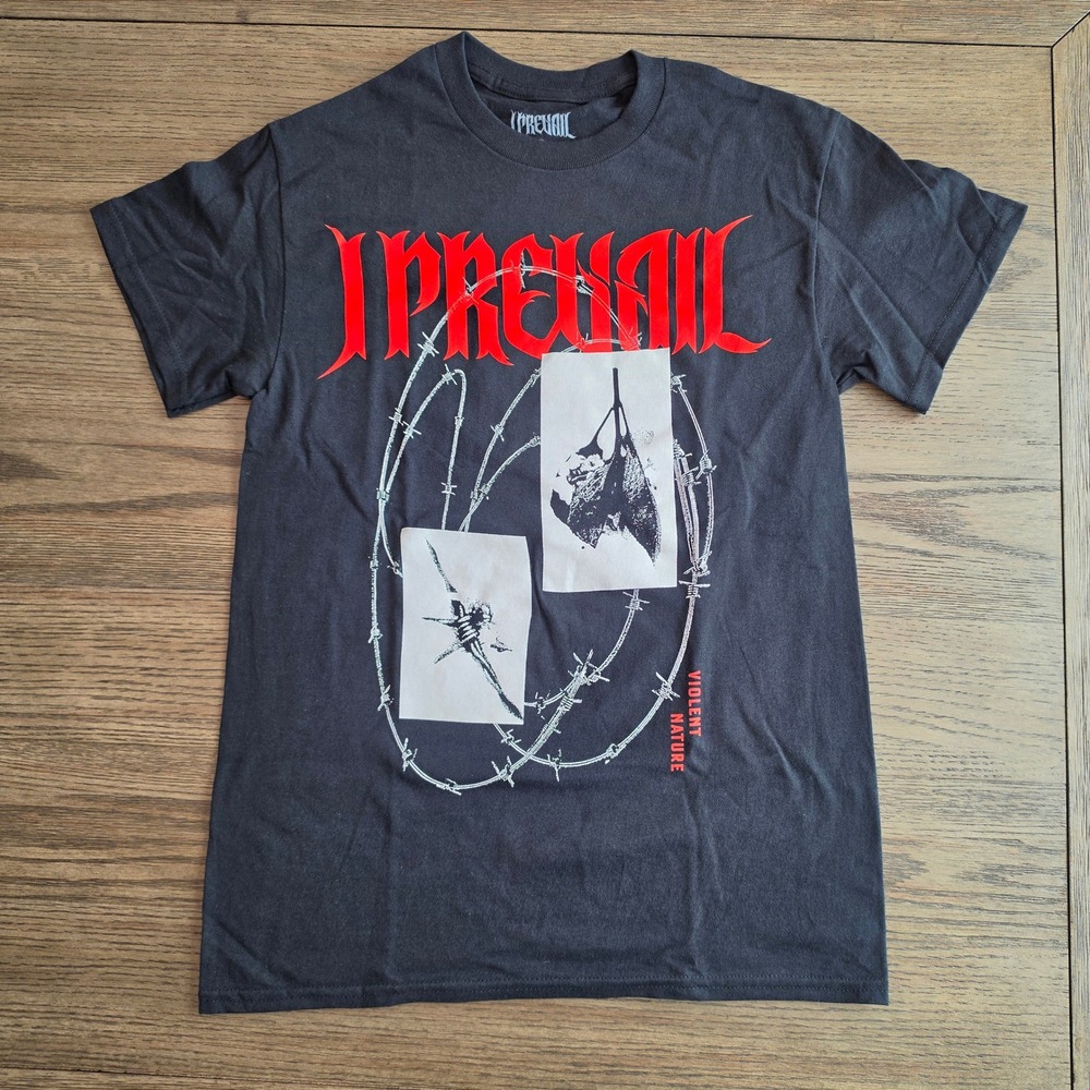 I Prevail Violent Nature Band T-Shirt Black Red Graphic Metalcore Men Small NWOT